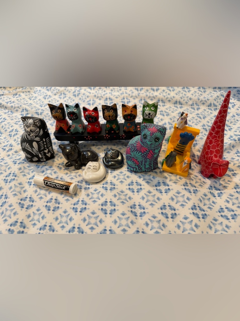 Collection of 15 miniature cats & kittens figures for home decor